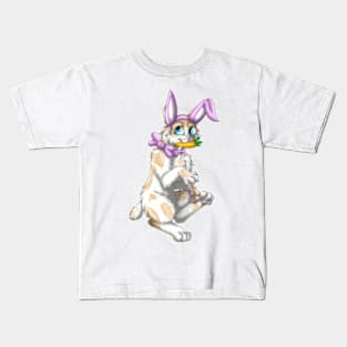 Bobtail BunnyCat: Cream Bicolor (Pink) Kids T-Shirt
